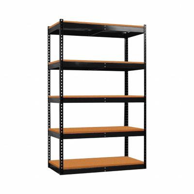 HALLOWELL Shelving Unit: Starter, Medium-Duty, 36 in x 24 in, 78 in Overall Ht, 5 Shelves - Medium-Duty Particleboard Decking Boltless Shelving