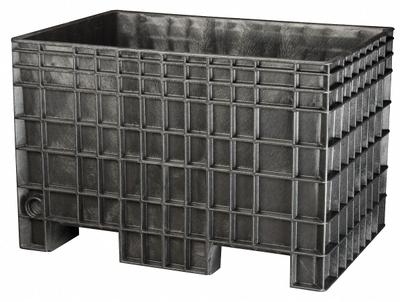 BUCKHORN Bulk Container: 13.8 cu ft, 41 5/8 in x 28 3/4 in x 27 3/4 in, Lid Not Included - Non-Collapsible Plastic Bulk Containers