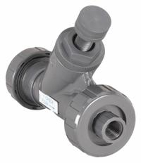 HAYWARD Spring Y Check Valve: Piston, Y-Style Valve Body, 1/2 in Pipe Size, FNPT x FNPT, PVC, Female (MPN SLC10050TU). Key specifications — Brand: HAYWARD.