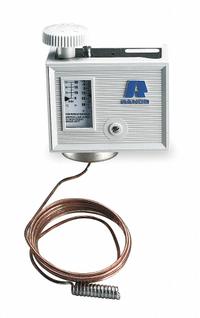 Refrigeration/Freezer Control: Temp Control, 25°F to 75°F, SPST, Closes on Rise, 72 in Capillary Lg (MPN O10-1410). Key specifications — Manufacturer Part Number: O10-1410; Voltage: 240V AC; Brand: RANCO; Capillary Type: Capillary with Remote Bulb.