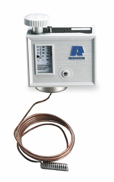 RANCO Refrigeration/Freezer Control: Temp Control, 25°F to 75°F, SPST, Closes on Rise - Refrigeration Temperature Controls
