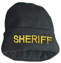 HEROS PRIDE Sheriff Hat: Universal, Black, Acrylic Knit Fleece Lined (MPN 6813). Key specifications — Color: Black; Size: Universal; Material: Acrylic Knit Fleece Lined.