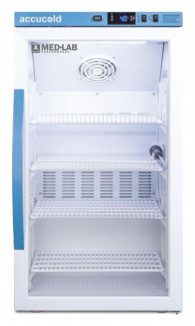 ACCUCOLD Lab Refrigerator: 3 cu ft, Undercounter, 2°C to 10°C, 19 in Overall Dp - General Purpose Lab Refrigerators