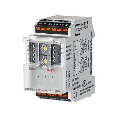 METZ CONNECT MSTP Module: C-Logline, BACnet MS/TP, DIN Rail Mounting, (4) Digital In - Modules for Metz Connect Controllers