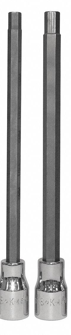 SK PROFESSIONAL TOOLS Socket Bit Set: 1 - 25 Pieces, 3/8 in Drive Size, 6 Pieces, Replaceable Insert (MPN 19726). Key specifications — attr1216280: Replaceable Insert; attr1216283: SK PROFESSIONAL TOOLS; attr1225718: 4 mm to 10 mm; attr1227491: 3/8 in.