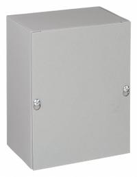 HOFFMAN Enclosure: Steel, 24 in x 12 in x 4 in, NEMA 1, Solid Cover, Screw On, Painted (MPN ASE24X12X4NK). Key specifications — Brand: HOFFMAN; Closure Method: Screws; Knockouts: Not Included.