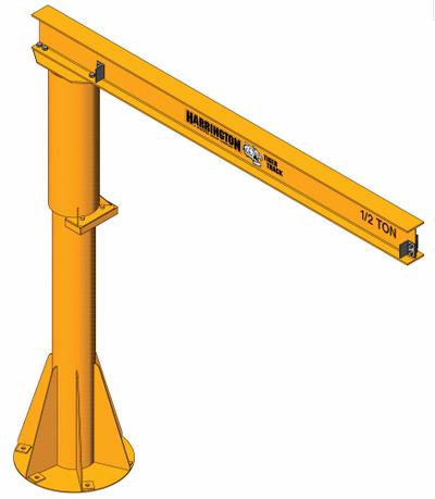TIGER TRACK Jib Crane: Foundationless, 500 lb Load Capacity - Foundationless Jib Cranes