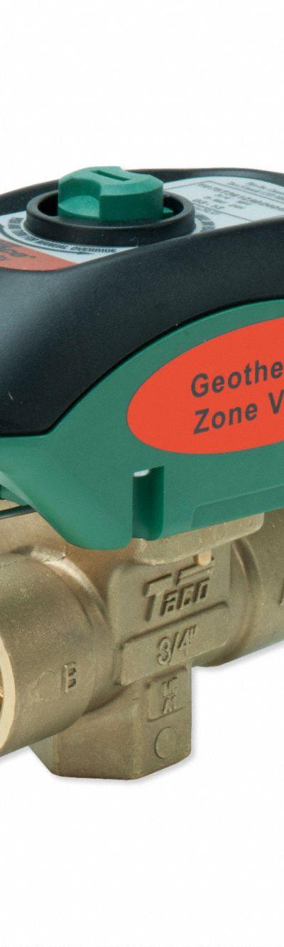 TACO Motorized Zone Valve: 4.9 Cv Flow Rate - 2-Way NPT Connection Zone Valves