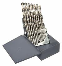 CHICAGO-LATROBE Jobber Length Drill Bit Set: 29 Pc, 1/16" to 1/2" by 64ths, 118° Point, HSS, LH (MPN 69876). Key specifications — Drill Bit Case Type: Metal Index.