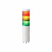 PATLITE Tower Light Assembly: 3 Tier, No Sounder Tier, IP67/IP69K, Amber/Green/Red, Direct Wire (MPN LR6-302WMNW-RYG+FB295). Key specifications — Manufacturer Part Number: LR6-302WMNW-RYG+FB295; Brand: PATLITE; Operating Voltage: 24V DC; Light Tier Color: Amber.