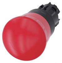 SIEMENS Mushroom Head Push Button: Red, 22 mm Mounting Size, Non-Metallic, Maintained (MPN 3SU1000-1HB20-0AA0). Key specifications — Brand: SIEMENS; Action: Maintained; Series: 3SU; Push Button Material Type: Non-Metallic.