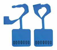 ELC SECURITY PRODUCTS Padlock Seals: Blue, Plastic, 13 lb Breaking Strength, 6 mm Lock Wd, 250 PK (MPN 092H02PPBL). Key specifications — Brand: ELC SECURITY PRODUCTS; Marking Color: Black; Marking Included: Numbers; Marking Numbering: Random; Lock Material: Plastic.
