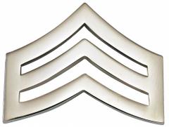 HEROS PRIDE Metal Rank Insignia: SGT. Chevron, 1 in, Silver, Metal, Clutch Pin, Rank Insignia, 1 PR (MPN 4422RN). Key specifications — attr1074238: Clutch Pin; attr188498: 1 in; attr188499: Silver; attr188500: Metal; attr188503: SGT. Chevron; attr193746: HEROS PRIDE.