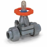 HAYWARD Diaphragm Valve: 3/4 in, PVC, 2-Way, NPT x Socket, 150 psi Max Pressure (CWP), FPM (MPN DAB1007UFF). Key specifications — Diaphragm Material: FPM; Special Features: Position Indicator; Brand: HAYWARD.