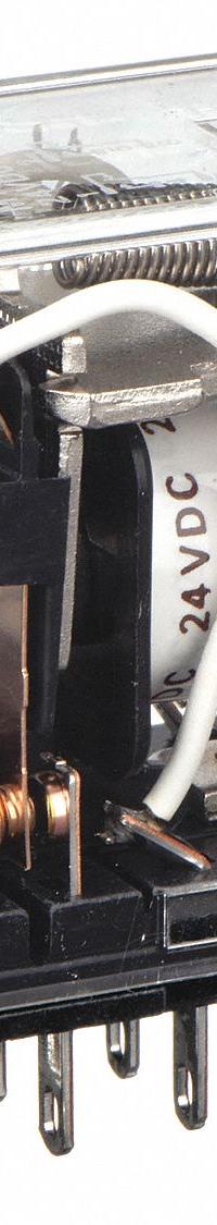 OMRON General Purpose Relay: Socket Mounted, 5 A Current Rating, 24V DC, 3PDT, 11 Pins/Terminals (MPN MY3N-DC24). Key specifications — Brand: OMRON; Base Type: Square; Mounting Style: Plug-In; Pin Shape: Flat; Electrical Connection: Quick-Connect; Manufacturer Part Number: MY3N-DC24; Operating Current: 2 A at 220V AC (Inductive Load); Series: MY Series.