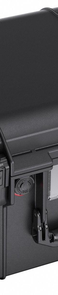 PELICAN Protective Case: 13 in x 17 3/8 in x 9 3/4 in Inside, Convoluted/Pick and Pluck/Solid, Black (MPN 1557AIR). Key specifications — Closure Type: Press and Pull Latches; Brand: PELICAN; Carry-On Size: No.
