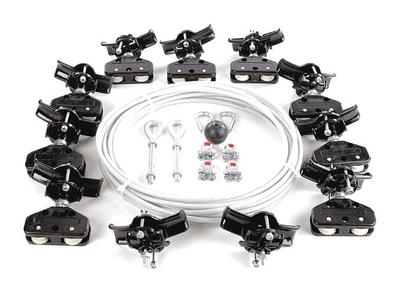 Dayton Festoon System Kit: Wire Rope, 60 ft – 60 ft, 76 ft Min Cable/Hose Required - Wire Rope Festoon Kits