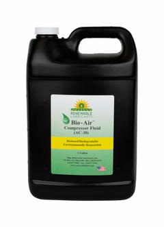RENEWABLE LUBRICANTS Compressor Oil: 1 gal, Can, 30 SAE Grade, 68 ISO Viscosity Grade, Food Grade (MPN 84203). Key specifications — attr59744: 200; attr59746: 68; attr59736: Yes; attr59735: Can; attr59738: Bio-Air Compressor Fluid; attr59749: 30.