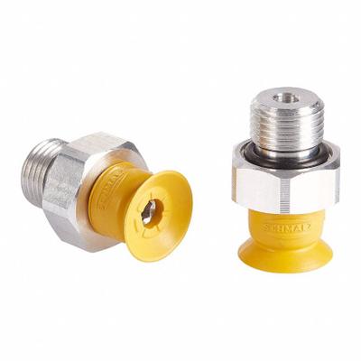 SCHMALZ Vacuum Pad Assembly: G1/8 in, 2.6 mm Pad Dia, NBR-ESD, 55 A, Yellow - Flat Type Electronics Industry ESD Vacuum Pad Assemblies