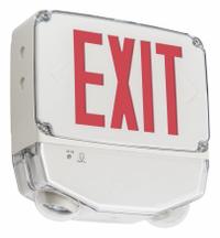 LED Emergency Light/Exit Combo: White, LED, Red, 1 Faces, Ceiling/Wall, Nickel Cadmium, 120/277V AC (MPN WLTC 1 R TPS M4). Key specifications — Self Diagnostics: No; Remote Capable: No; Lighting Technology: LED; Text Color: Red; Directional Indicators: Universal Field Selectable Chevrons; Voltage: 120/277V AC; Brand: LITHONIA LIGHTING.
