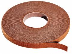 RIP-TIE Hook-and-Loop Cable Tie Roll: 75 ft Lg, 0.38 in Wd, 50 lb Tensile Strength, Brown (MPN W-75-PRL-BN). Key specifications — Color: Brown; Material: Polyethylene; Brand: RIP-TIE.