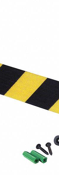 RETRACTA-BELT Wall Mounted Retractable Belt Barrier: Fixed Mounting Plate, 10 ft Belt Lg, Pattern (MPN WM700YW-BYD-RE). Key specifications — Message Color: Black; Frame Color: Black/Yellow; Brand: RETRACTA-BELT; Belt Color: Yellow.