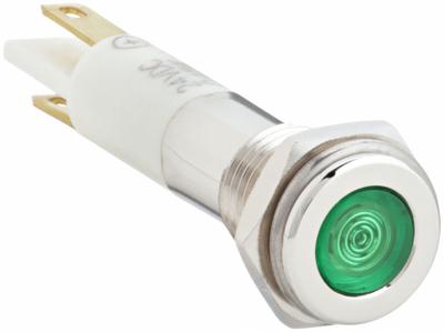 APPROVED VENDOR Flush Panel Light: 5/16 in Panel Mounting Hole Dia, LED, Green, Flush Head - LED Indicator Pilot Lights