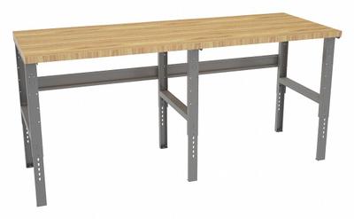 TENNSCO Workbench: Adj Ht, Butcher Block, 96 in x 36 in, 4,000 lb Overall Load Capacity - Open-Base Workstations