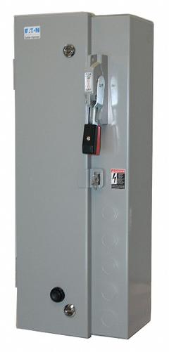 EATON NEMA Magnetic Motor Starter: Non-Reversing, 3 Poles, NEMA Size 5, 270 A, 480V AC Coil (MPN ECN0558CAA-R63/G). Key specifications — attr211388: EATON; attr951451: 1NO/1NC; attr951453: 480V AC; attr951489: Three; attr984425: 1NO/1NC; attr984429: Pilot Light; attr997361: None (Not Applicable to Electronic Overloads).
