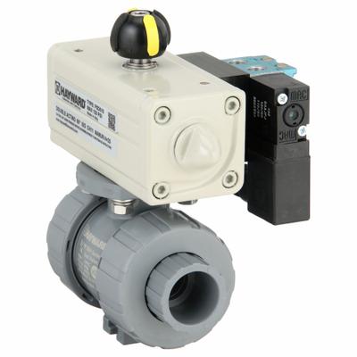 HAYWARD FLOW CONTROL Pneumatically Actuated Two-Way Ball Valve: 3/4 in, CPVC - CPVC Pneumatically-Actuated Ball Valves