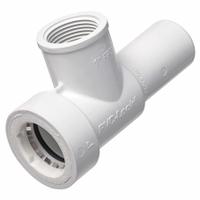 HYDRORAIN Slide Repair Kit: 1" Push x 1" Spigot x 1" FPT, PVC, 150 psi Max Working Pressure, 3 in Ht (MPN 08688). Key specifications — Connection: 1" Push x 1" Spigot x 1" FPT; Material: PVC; Product Type: Manifold Tee.