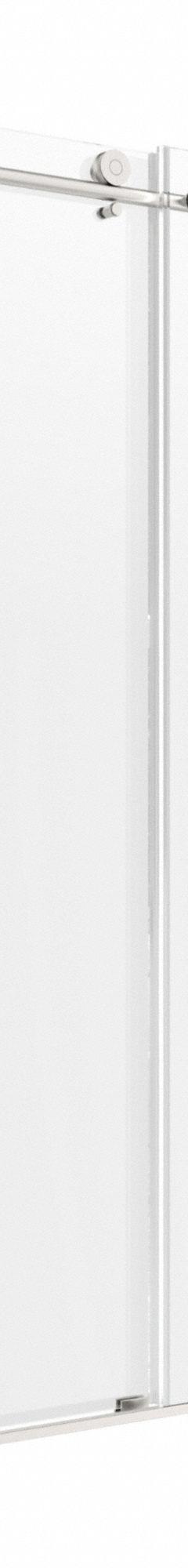 FOREMOST Tub and Shower Door: 56 in Min. Door Wd, 60 in Max. Door Wd, 76 in Overall Ht, Frameless (MPN MRRL6076-CL-BN). Key specifications — Brand: FOREMOST; Door Frame Finish: Brushed Nickel.