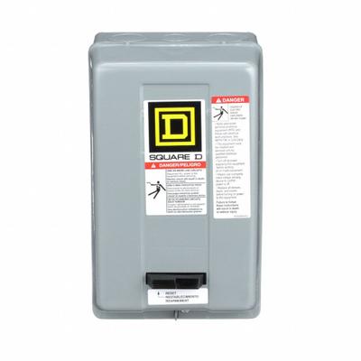 SQUARE D Magnetic Motor Starter: Non-Reversing, 3 Poles, NEMA Size 1, 27 A - Enclosed Non-Reversing Starters with Thermal Overloads