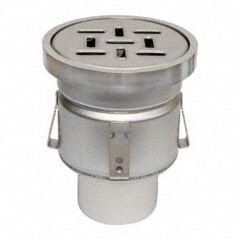 BLUCHER Floor Drain: 8 in Overall Dia, 4 in Nominal Pipe Size, No Hub, Stainless Steel, Slotted (MPN BFD-424). Key specifications — Color: Silver; Connection Type: No Hub; Brand: BLUCHER.