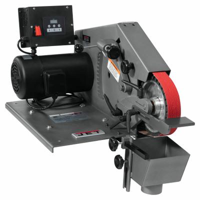 JET Grinder: For Metal/Plastic/Wood, 115 V/230 V, Single-Phase, 1 hp, 2 in Belt Wd - Benchtop Belt Machines