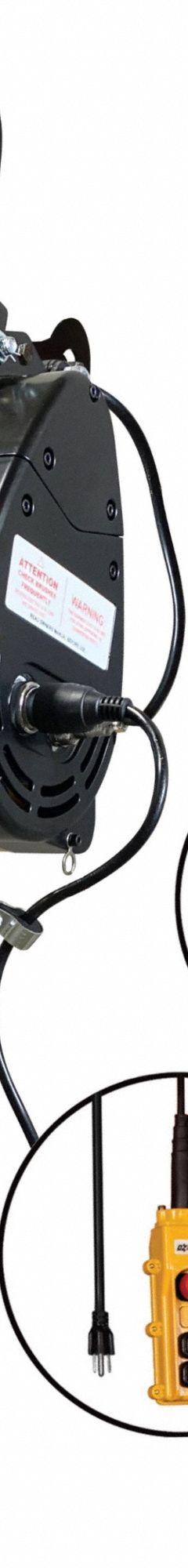 OZ LIFTING PRODUCTS Electric Wire Rope Hoist: H3 - Std Duty, Hook Mounted - No Trolley, 1 Speeds (MPN OBHW1000). Key specifications — Lifting Hook Type: Hook with Safety Latch; Brand: OZ LIFTING PRODUCTS; Speed Programmability: Non-Programmable; Operating Voltage: 115V AC.