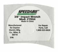SPEEDAIRE Name Plate: Mfr Part # TT46305G, Compatible with Grainger Part # 2YRG4. Key specifications — attr948908: TT46305G; attr948910: 2YRG4.