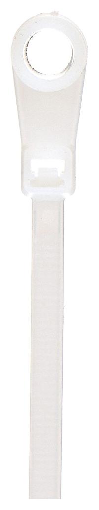GRAINGER Cable Tie: 7 in Nominal Lg, 1 1/4 in Nominal Max. Bundle Dia., 0.14 in Wd, Natural, 100 PK (MPN 36J188). Key specifications — Screw Mount Hole Size: #10; Color: Natural; Brand: GRAINGER.