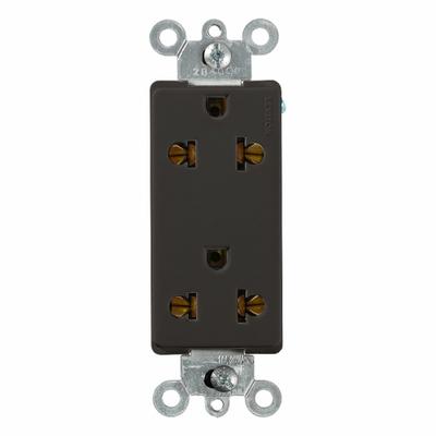 LEVITON Decora Plus Duplex Receptacle Outlet: Duplex, 5-15, Black, 125/250V AC - General Purpose Receptacles