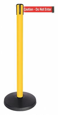 QUEUEWAY Barrier Post with Belt: Red, No Pattern, Caution Do Not Enter, 10 ft Belt Lg, Yellow (MPN QPLUS-35-RG). Key specifications — attr981468: ABS; attr981465: Red; attr981461: QUEUEWAY; attr981440: Metal Alloy; attr981443: Yellow; attr981449: Caution Do Not Enter; attr981448: White.