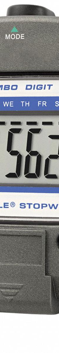 TRACEABLE STOPWATCH JUMBO DIGIT NIST 3X2: +/-0.001% Accuracy, Stopwatch Functions, Count Up, LCD (MPN 1051). Key specifications — Count Direction: Count Up; Accuracy: +/-0.001%; Alarm Type: Audible; Calibration Certificate Type: NIST; Digital Display Screen Type: LCD; Maximum Time Capacity: 23 hours, 59 minutes, 59 seconds; Resistance Properties: Water Resistant; Brand: TRACEABLE.