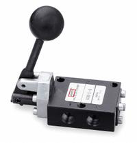 ARO Manual Air Control Valve: 50, Four-Way / Two-Position, Lever, Black, 16 scfm Flow Rate - Max (MPN 5040-01). Key specifications — attr1092903: Black; attr1086905: Spring Return; attr1086907: 50; attr1086914: Normally Open; attr1086904: Manual Air Control Valve; attr1086871: 5040-01.