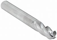 CLEVELAND Ball End Mill: Carbide, 4 Flute, 3/8" Mill Dia, 1" LOC, 2-1/2" OAL (MPN C63549)