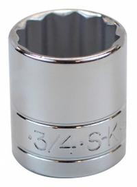 SK PROFESSIONAL TOOLS Socket: SAE, 3/8 in Drive Size, 3/4 in Socket Size, 12-Point, Std, Chrome (MPN 45124). Key specifications — attr1204417: SK PROFESSIONAL TOOLS; attr1204392: Chrome.