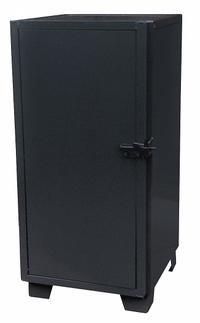 JAMCO Storage Cabinet: 30 in x 30 in x 54 in, Swing Handle & Padlock Hasp, 14 ga Panel Thick, Legs (MPN MG230BL). Key specifications — attr62698: Black; attr62736: Welded; attr87895: Legs; attr62693: Assembled; attr62737: Stationary; attr62695: Powder Coated; attr62696: Steel; attr62689: JAMCO.