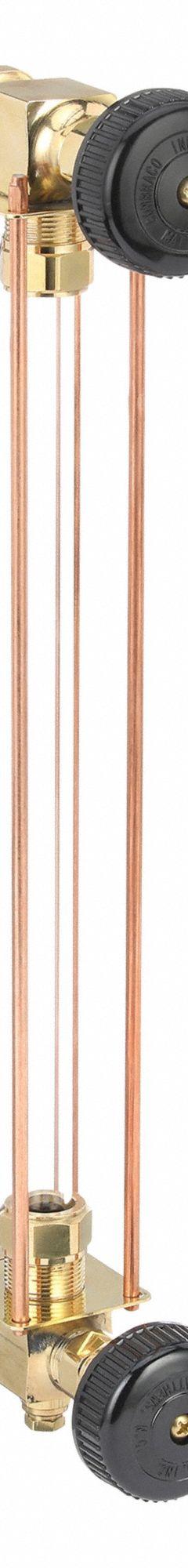 APOLLO Water Gauge: Bronze, 5/8 in Gauge Glass Dia, 12 in Gauge Glass Lg, 14 in Center to Center Lg (MPN 2550200). Key specifications — Valve Type: Ball Check; Brand: APOLLO; Stem Packing Material: PTFE with Hypalon; Gasket Material: EPDM.