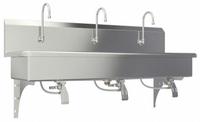 SANI-LAV Wash Station: 3 Stations, 8 in Bowl Dp, 57 in Bowl Lg, 16 1/2 in Bowl Wd, Faucet Included (MPN 56W1-0.5). Key specifications — Includes Side Splash: Side Splash Not Included; Series: Stainless Steel Wash-Station; Brand: SANI-LAV.