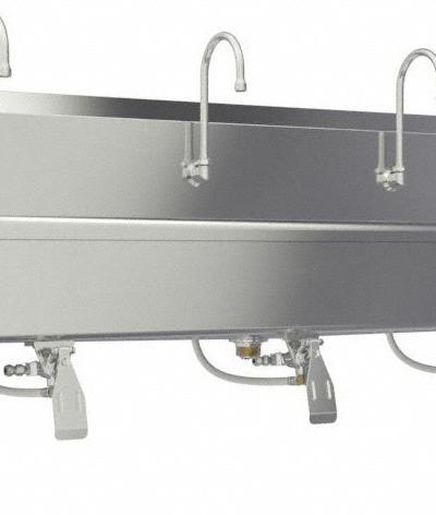 SANI-LAV Wash Station: 3 Stations - Three-Station Wall-Mounted Wash Stations with Faucets