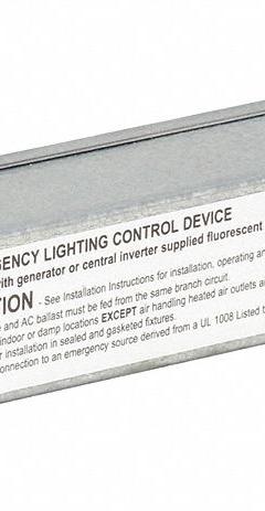 BODINE Generator Transfer Device: Fluorescent/Incandescent/LED, 120/277V AC, 280 mA Input Current (MPN GTDM). Key specifications — Voltage: 120/277V AC; Brand: BODINE; Lighting Technology: LED; Housing Material: Steel.