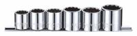 WESTWARD Socket Set: 3/8 in Drive, 6 Piece, 12-Point, SAE, 11/16 in to 1 in (MPN 53PN42). Key specifications — attr1224269: 3/8 in; attr1204685: Tether Ready; attr1204650: 11/16 in to 1 in; attr1204673: Socket Bits Not Included; attr1204688: WESTWARD; attr1206170: Standard Sockets.